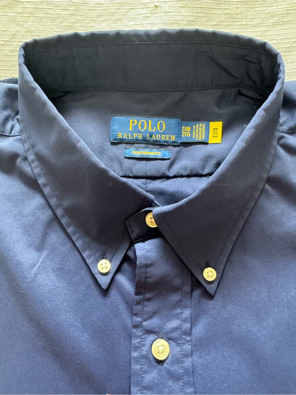 Ralph Lauren Navy Button-Down Shirt with Red Pony 2XB